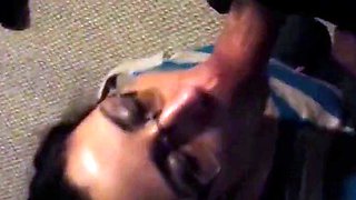 Sexy MILF in Glasses Sucks and Fucks - Amateur Brunette Blow