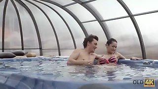 Old4k. senior dude gets lucky to make enjoy to glorious teenage lady