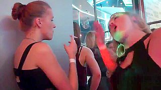 Naughty cuties get fully insane and nude at hardcore party