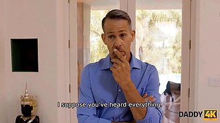 Daddy4k. moist and hot slim redhead makes it with her father-in-law