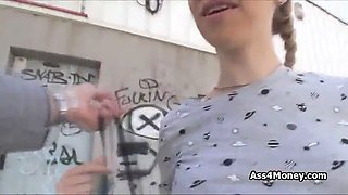 Public sex with hot blonde teen
