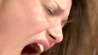 Horny stud fucks brunette teen in the bedroom
