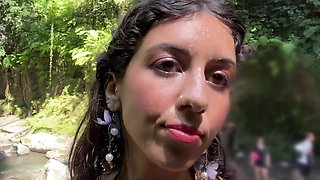 Slim Brunette Katty West Goes On a Tour With the Cum-covered Face After Hot BJ In the Public Toilet