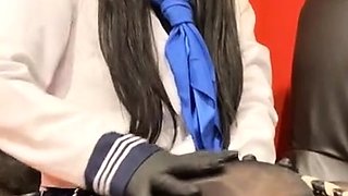 Japanese teen in school uniform