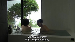 Japanese hotwives outdoor foursome in pool and garden