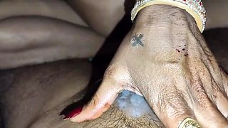 Desi Bhabhi Handjob & Oil Massage - Homemade Indian Wife Makes Husband Cum Hard