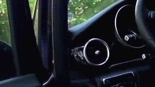 Chubby pink hair chick fucks in car and outdoor