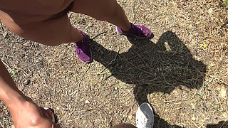 Italian cuckold wife sucks off a random stranger in a nudist camp