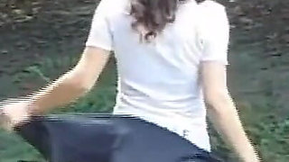 Fantastic Young Busty Ass Fucked and Cummed in Mouth by Three Huge Cocks on the Street