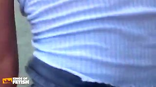 Blonde Teen 18+ Gets Her Pussy Screwed By A Massive Man In Front Of The House