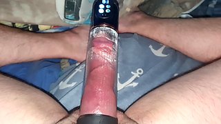 Caught by my best friend using a sex pump, she goes wild and gives an intense handjob