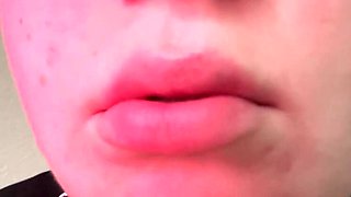 Crazy Leyla Hot German Girl Big Lips Blowjob Cum Swallow