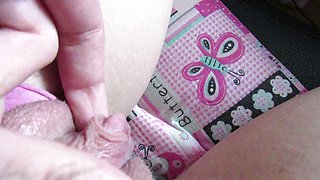 jerking my hard horny big clit closeup