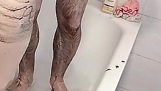 Amateur Couple Takes a Bath, Wife with Hairy Pussy, Big Ass, Big Tits.
