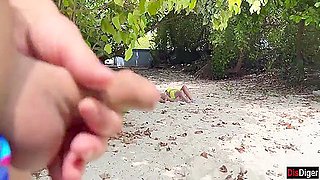 Public Pickup Stepmom And Stepdaughter On Beach - Risky Dick Flashing Cum On Face 27 Min