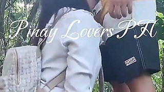 Student Viral, Risky Fucked at the Forest Outdoor Creampie