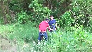 Bitch Serves Many Dicks Outside