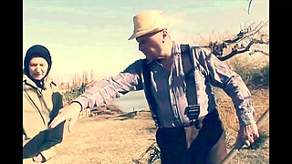 Old Man Couple with Farm Fuck and Cumshot on Hairy Pussy