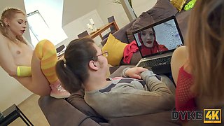 Dyke4k. late to trio hotties fest