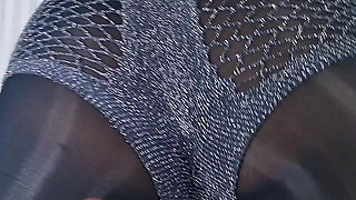 POV Elena Clark Masturbation Nylon Grey and Black