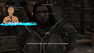 Skyrim B and L mod - Went to join the companions and fucked Ria and Njada