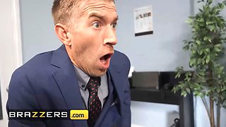 Busty red haired Zara Durose takes a big facial from her office opponent Danny D - brazzers