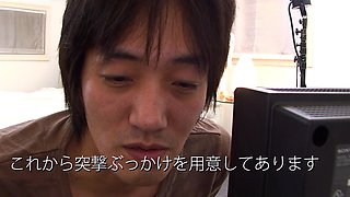 Asian Bukkake Scene 3: Japanese Babe in Lingerie Enjoys Bukkake