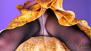 Under My Skirt Are My Panties, Do You Like My Thighs in Pantyhose?