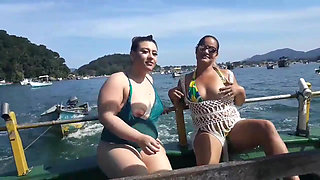 Exhibitionism on the Boat in Public with Paty Butt and Her Stepcousin Agatha Ludovino