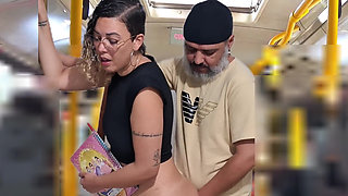 Slutty Student Gets Cumshot on the Bus