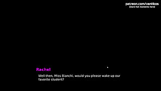 Waifu Academy  The redhead MILF nurse with big tits and the hot submissive art teacher enjoy student's big cock  Part 13