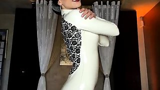 Cute curly brunette solo webcam masturbation