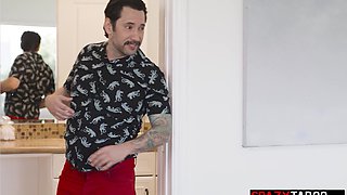 Ebony teenage and big-breasted mommy fucks guy