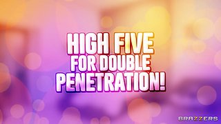 High Five For Double Penetration! With Angelo Godshack, Chloe Lamour, Pavlos Hard - Brazzers