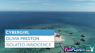 Gorgeous blond hair lady mommy posing on the sea