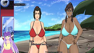 Stunning Korra and Azula from Avatar with huge boobs on Ember Island