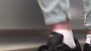 Curvy Brunette Going to the Toilet Four Times