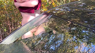 Pissed on the Road Side and Caught by Next Car