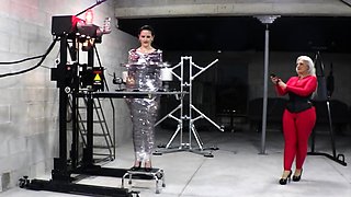 Femdom fetish mistresses fuck bdsm loser with strapon