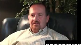 Round boy milks off and ejaculates on dinner plate