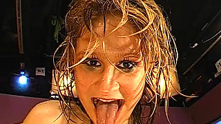 Ggg - Blonde Pissing Slut Deepthroats and Gets Drenched