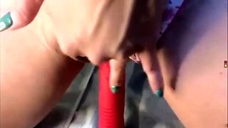 hot wonderful teen showing her pussy masturbating with dildo