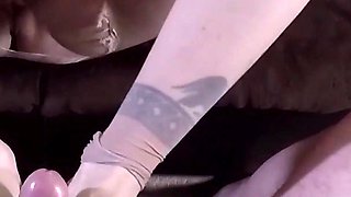 Horny MILF Veronika Rose Wants Her Hosed Feet Cummed on