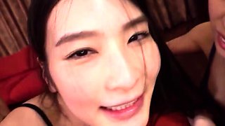 Asian schoolgirl enjoy group sex