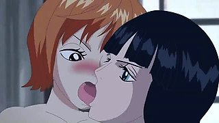 Busty and lusty anime lovers enjoy wild futanari fucking