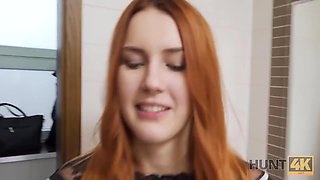 Belle With Red Hair Fucked By Stranger In Toilet In Front Of Bf