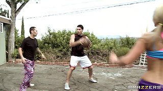 Air Juggs With Charles Dera, Haley Cummings, Alanah Rae - Brazzers