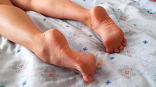 Amateur Blonde Mature Wife Enjoys Foot Worship