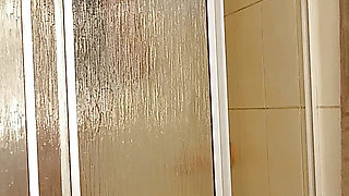 Enjoying my pussy too.much in and out of the shower the ducking off my step bros cock