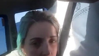 Amateur Hot Wife. Humiliates Her Cuckold While Sucking Another Cock in the Car